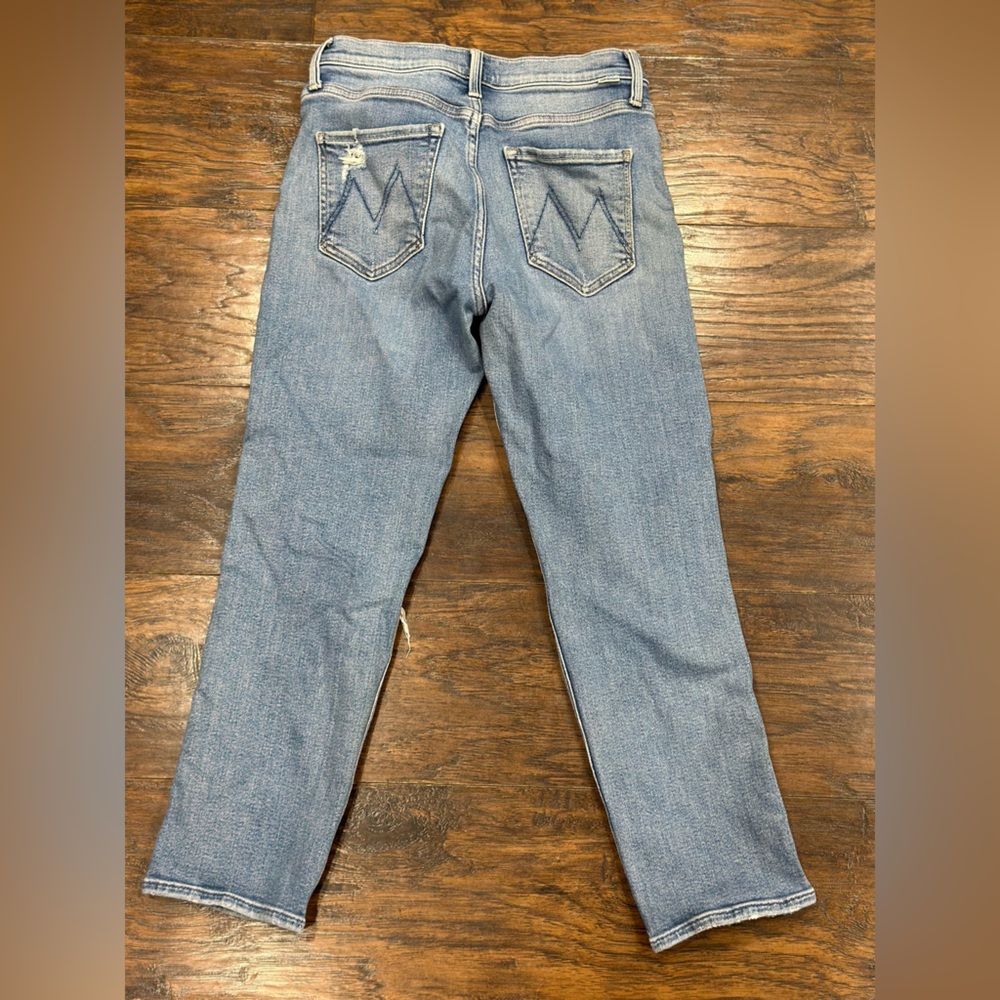 MOTHER Relaxed Distressed Light Blue Jeans - Picture 6 of 7